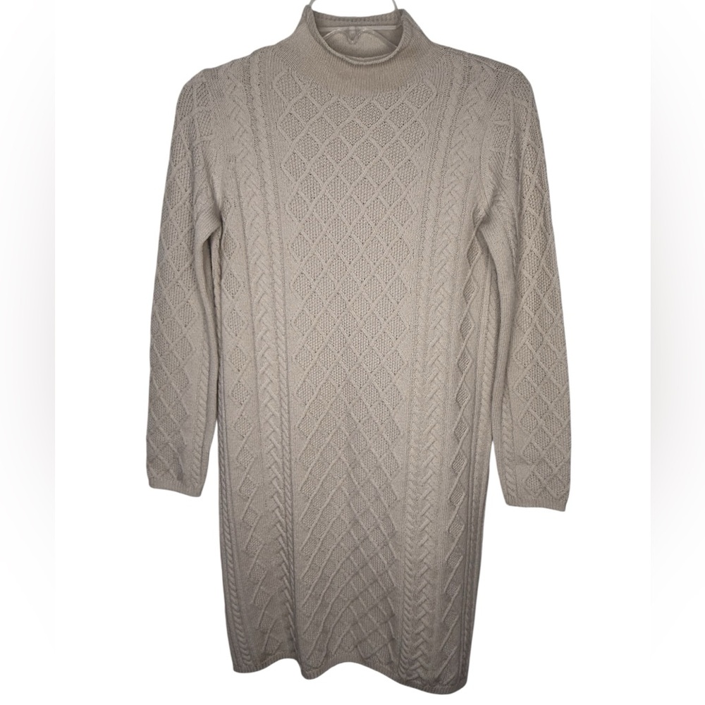 ‘S MaxMara Wool Blend Cable Knit Sweater Dress Beige – Size Small